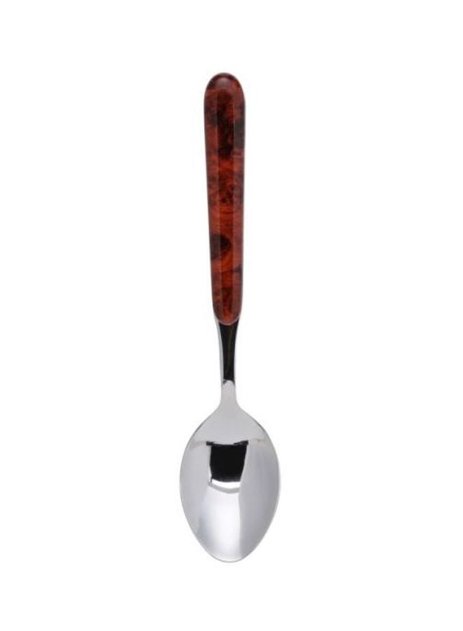Winsor Stainless Steel Dessert Spoon Walnut Handle Brown/Silver - Image 1