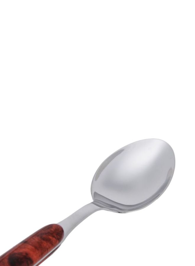Winsor Stainless Steel Dessert Spoon Walnut Handle Brown/Silver - Image 3