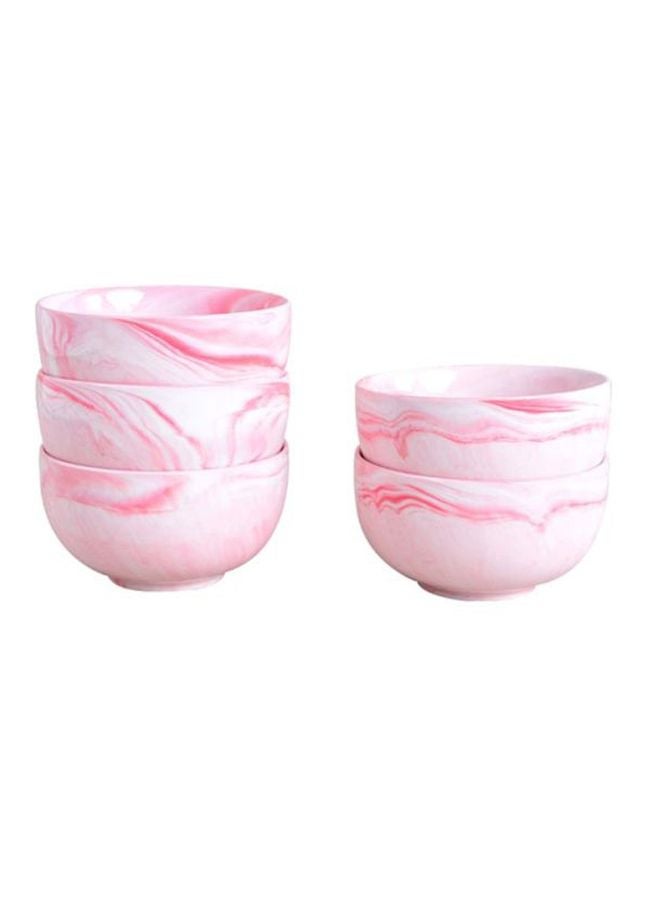 شاربدو طقم أوعية فخارية من 5 قطع وردي/أبيض 11.1x11.1x6سم - Image 2