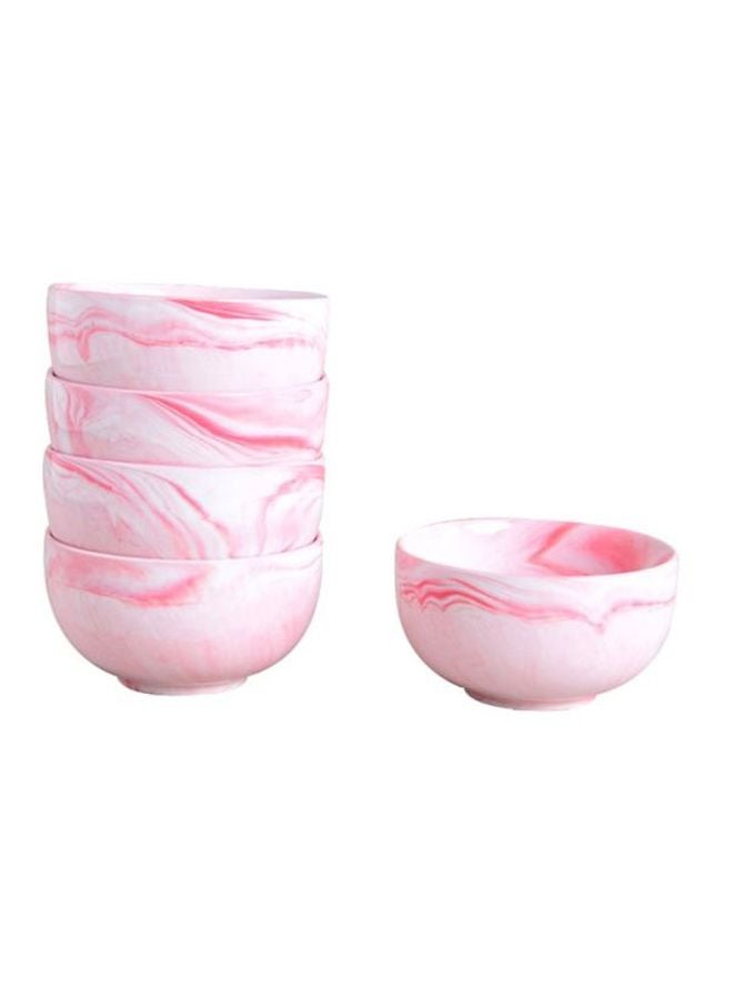 شاربدو طقم أوعية فخارية من 5 قطع وردي/أبيض 11.1x11.1x6سم - Image 3