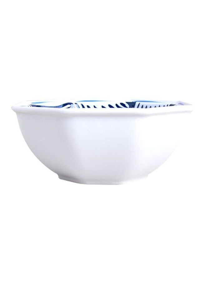 Sharpdo Curved Octagonal Bowl White/Blue 18x18x7cm - Image 2