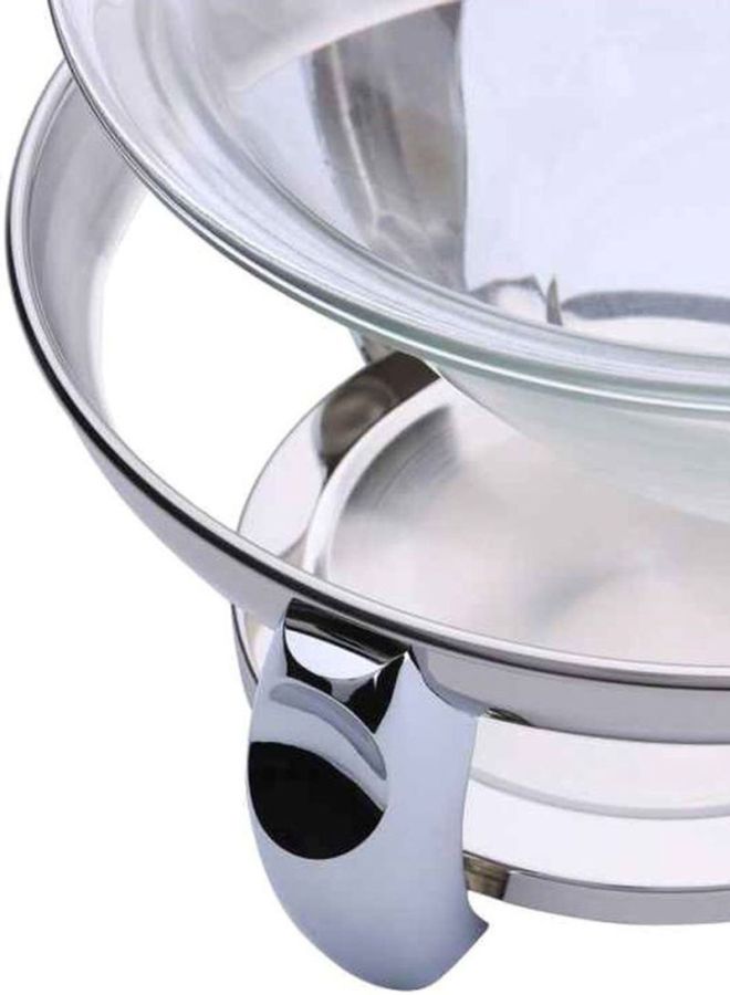 ريجنت طقم سلطانيات السلطة لوكس من الستانلس ستيل مع طقم أدوات تقديم من 3 قطع فضي / شفاف 21.6x31.4x31.2سم - Image 2