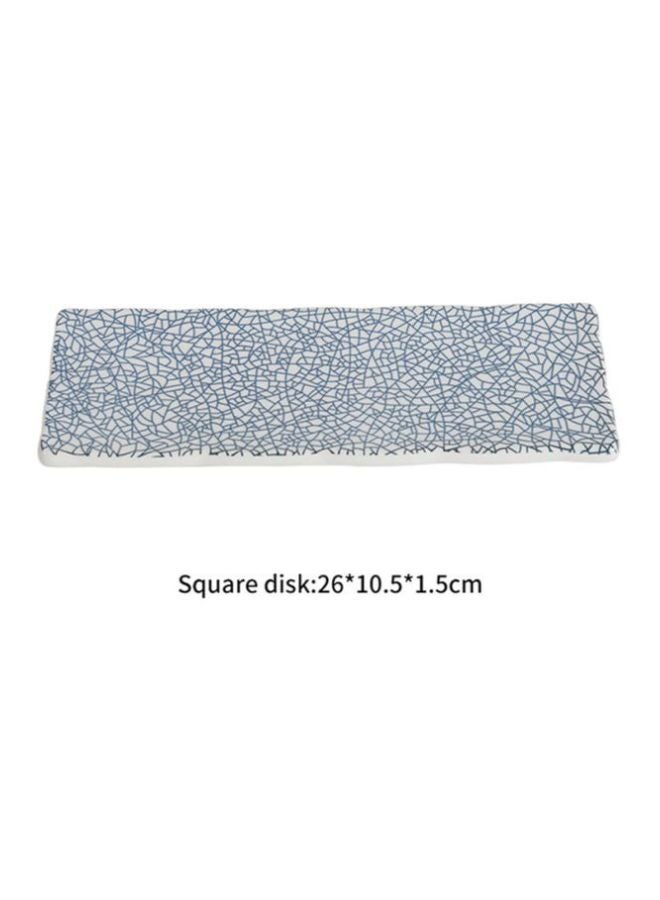 Sharpdo Rectangular Sushi Dinner Plate Blue/White 10inch - Image 4