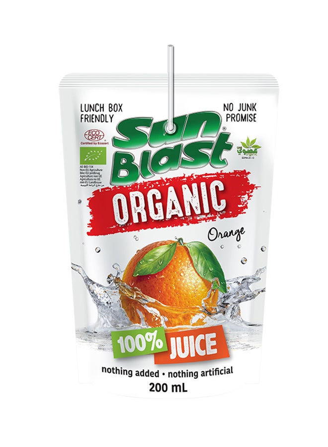 Sun Blast - Organic Orange Juice Orange 200ml Pack of 10 - Image 1