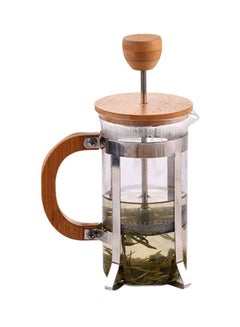 Beauenty Press Infuser Bamboo Cover With Coffee Pot Clear/Brown/Silver 17.5x8.5cm  - Image 2