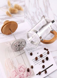 Beauenty Press Infuser Bamboo Cover With Coffee Pot Clear/Brown/Silver 17.5x8.5cm  - Image 4