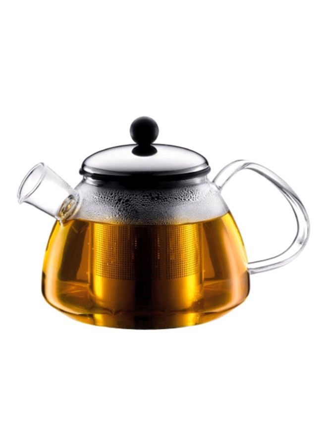 bodum - Marcel Tea Pot With Stainless Steel Filter Clear/Silver/Black 600ml - Image 1