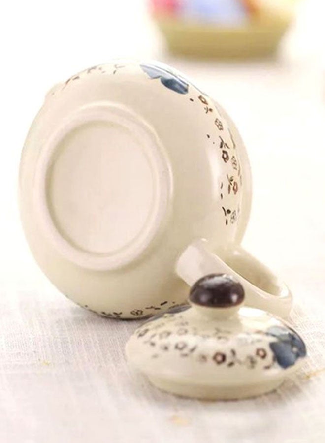 بيوينتي طقم إبريق شاي مكوّن من 7 قطع أبيض/أزرق 5.5x5.5x4.1سم - Image 4