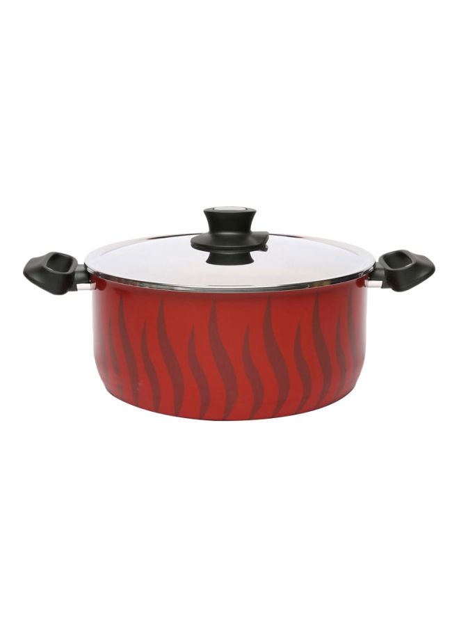 Tefal Tempo Flame 30Cm Casserole Stew Pot With Lid, Aluminum Non-Stick Red/Black/Silver 30cm  - Image 1