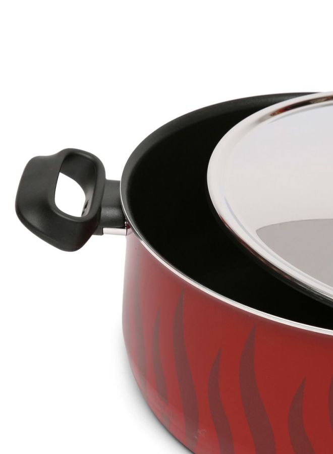 Tefal Tempo Flame 30Cm Casserole Stew Pot With Lid, Aluminum Non-Stick Red/Black/Silver 30cm  - Image 2
