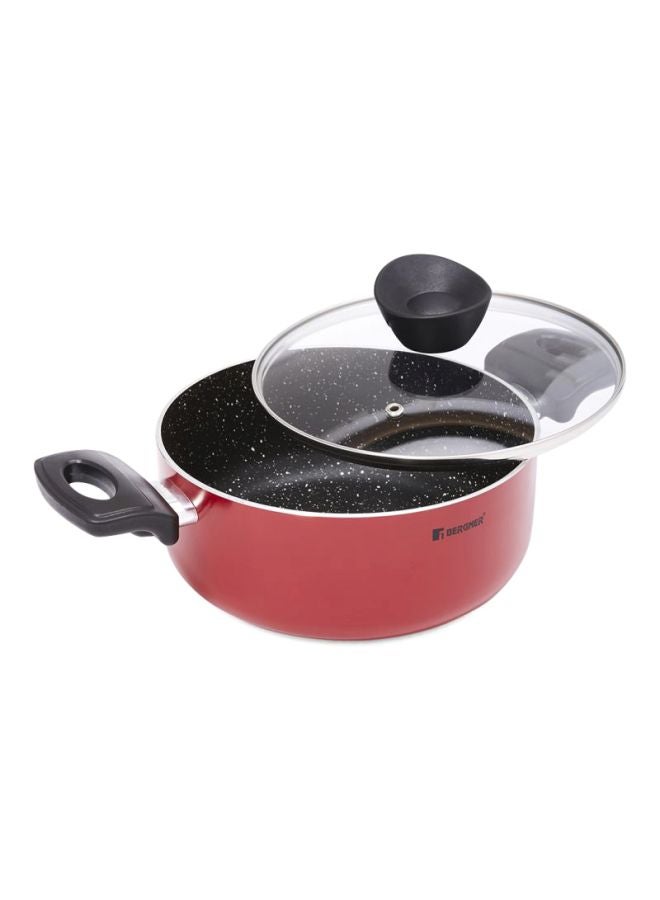 BERGNER Non-Stick Casserole Dish With Lid Red 20cm - Image 2
