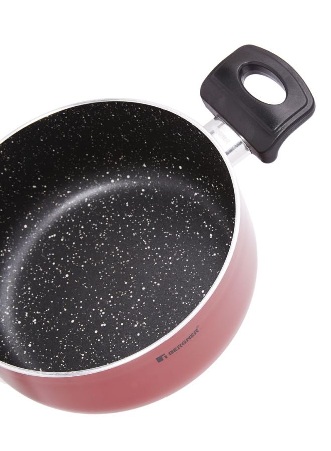 BERGNER Non-Stick Casserole Dish With Lid Red 20cm - Image 3