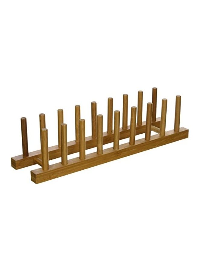 ليبر أنترناشونال - حامل أطباق وأغطية للأوعية مصنوع من خشب الخيزران بني 4x4x15.25بوصة - Image 1