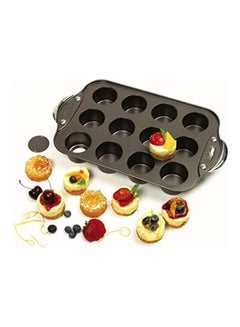Norpro 12-Slot Nonstick Mini Cheesecake Pan With Handles Black 9inch 