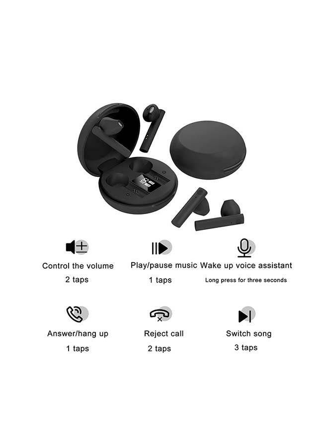Captaintech Wireless Earphones With 300mAh Wireless Charge Case Black - Image 2