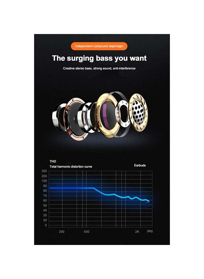 Captaintech Wireless Earbuds With 2000mAh Charging Case Black - Image 5
