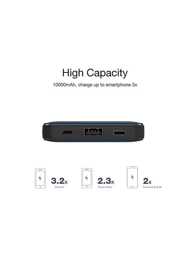 Energizer - 10000.0 mAh HighTech 2.1A Fast Charging Premium Fabric Power Bank, USB-A and Type-C Outputs, micro-USB and Type-C Inputs, PowerSafe Management Black - Image 1