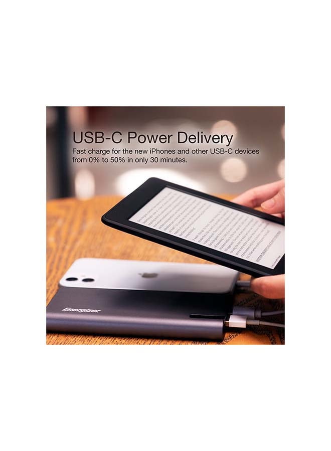 Energizer 10000.0 mAh Power Delivery And Quick Charging Bank With Dual USB-A Outputs Soft Grey  - Image 5