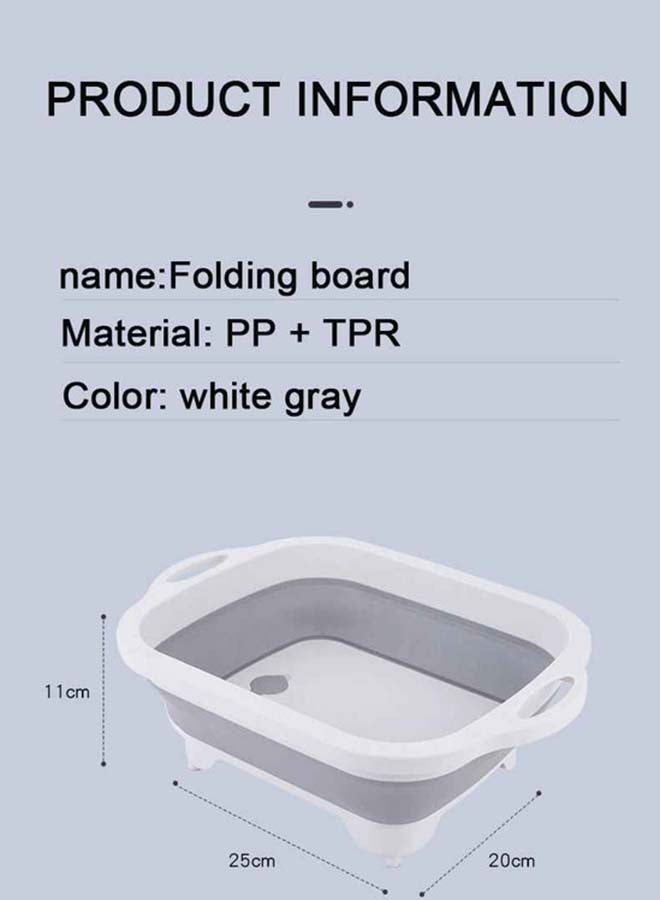 fashionhome - Multi-Functional Foldable Collapsible Cutting Board Grey 40x30x25cm - Image 1