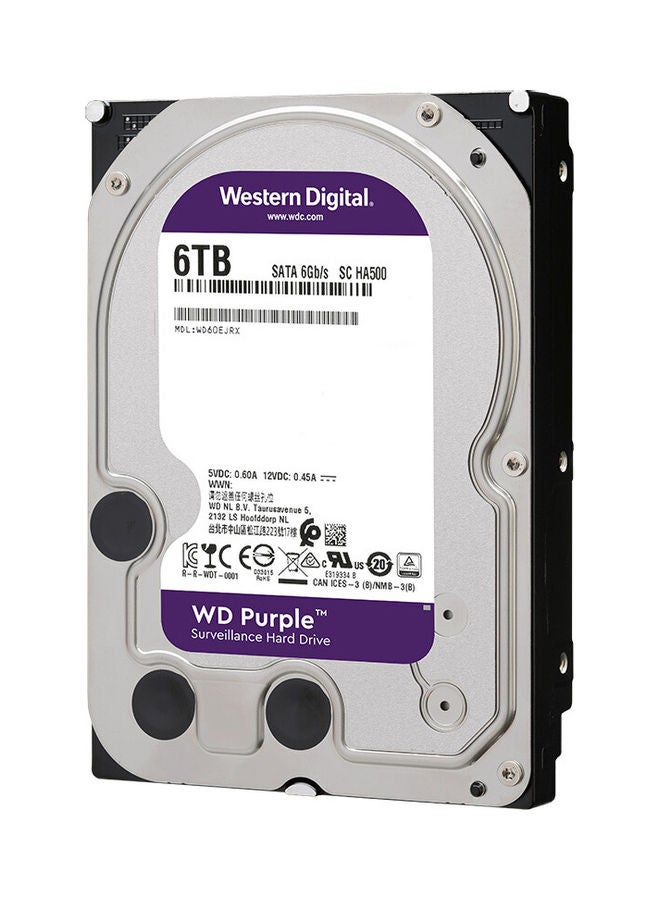 WD SATA Surveillance Hard Drive Silver/Purple  - Image 2