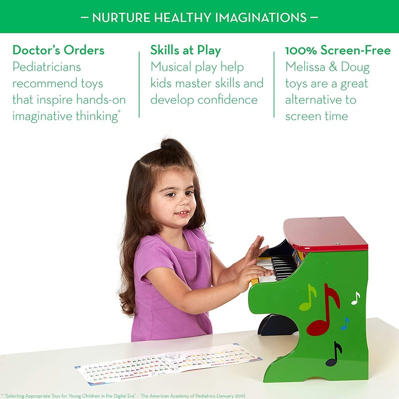 Melissa & Doug Melissa & Doug Learn-to-Play Piano – 25-Key Wooden Toy Piano with Color-Coded Keys & Illustrated Songbook – Musical Education, Fine Motor Skills & Creativity for Kids Ages 3+ | MD1314 - Image 5