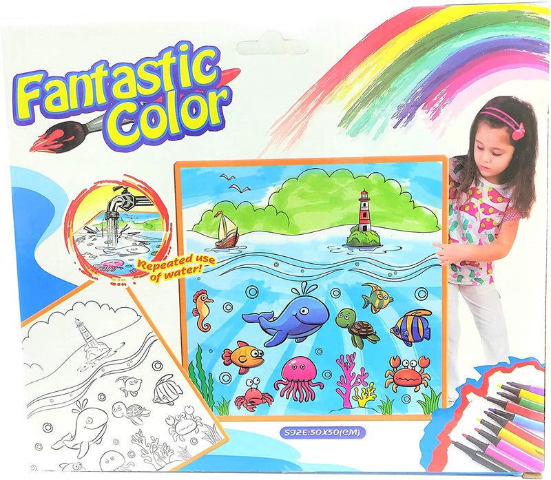 Rongfa Creative Fantastic Coloring Drawing Mat Set For Toddlers, Multicolour  - Image 2