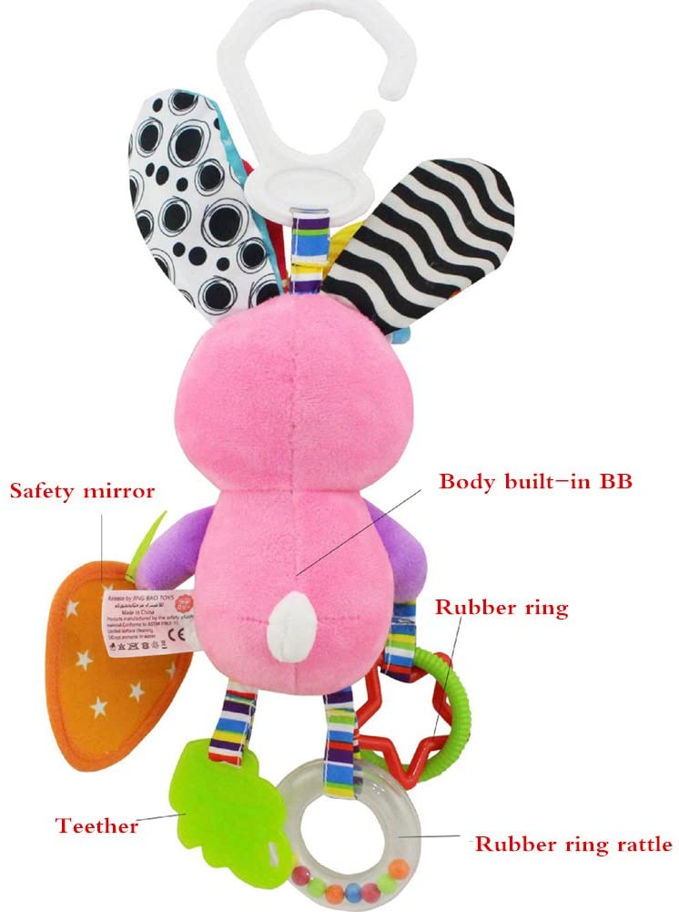 Beauenty Baby Infant Rattles Plush Animal Stroller Hanging Bell Play Toy - Image 2