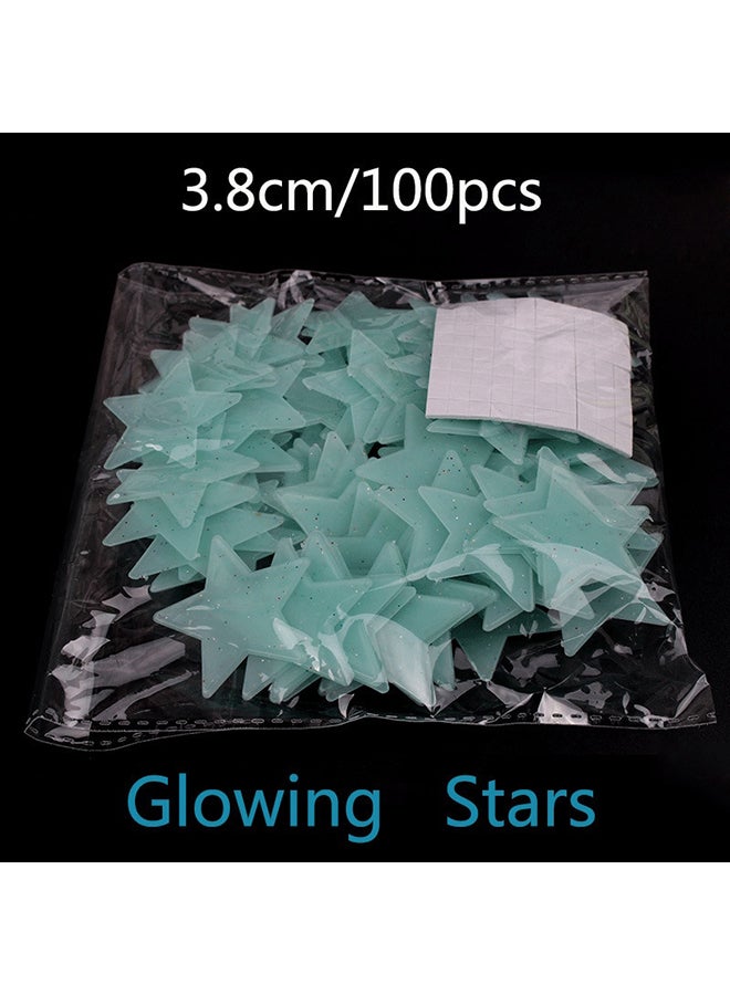 100-Piece Star Shaped Wall Sticker Set Blue 