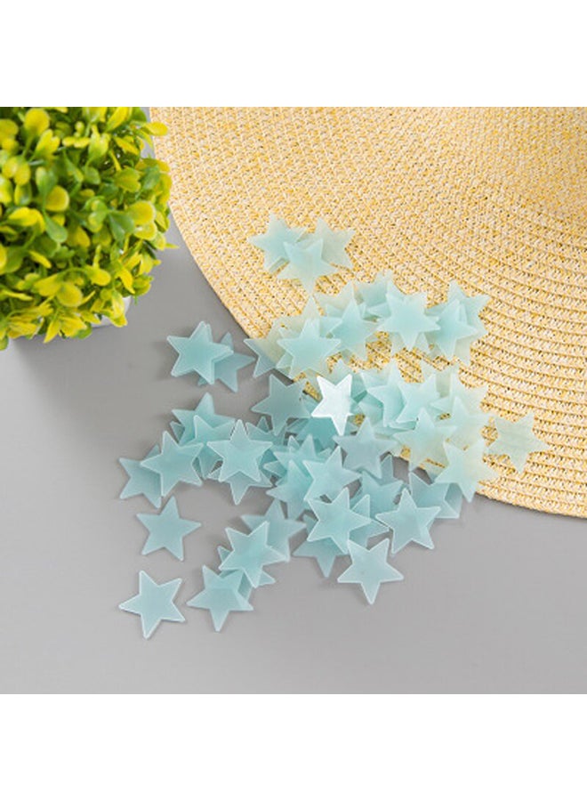 100-Piece Star Shaped Wall Sticker Set Blue 