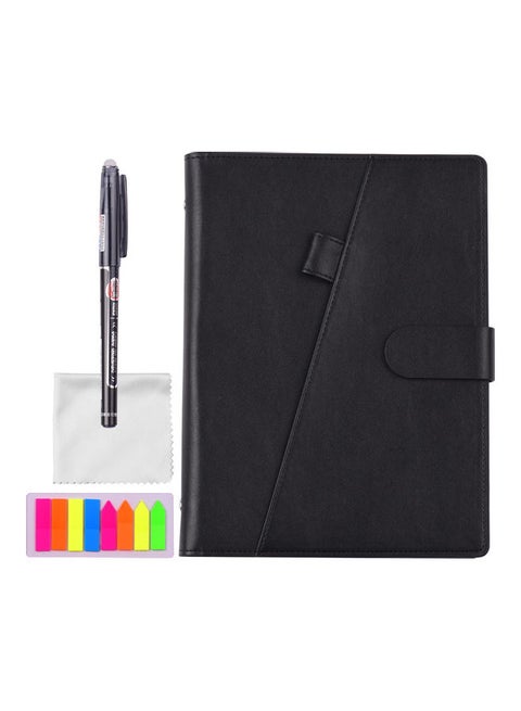 Erasable Notebook With Pen And Cloth Lebel Sticker Black
