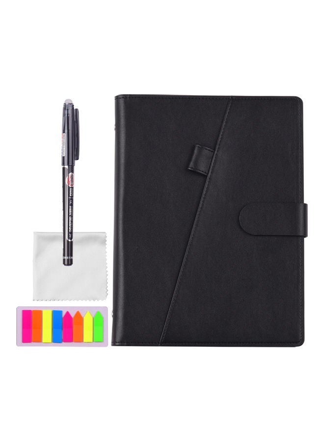 Aibecy - Erasable Notebook With Pen And Cloth Lebel Sticker Black - Image 1