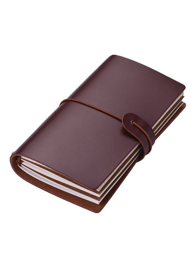 Leather Notebook With Elastic Strap Brown - Image 1