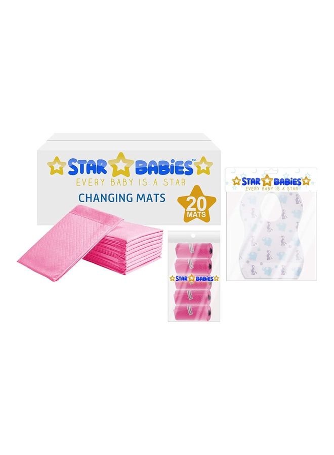 STAR BABiES Disposable Changing Mat With Bib And Scented Bag Set - Image 1