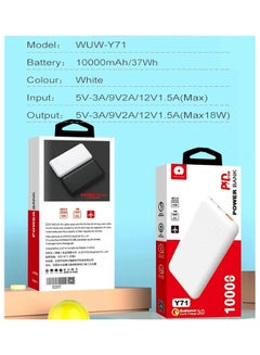 WUW 10000.0 mAh Portable Power Bank White  - Image 5