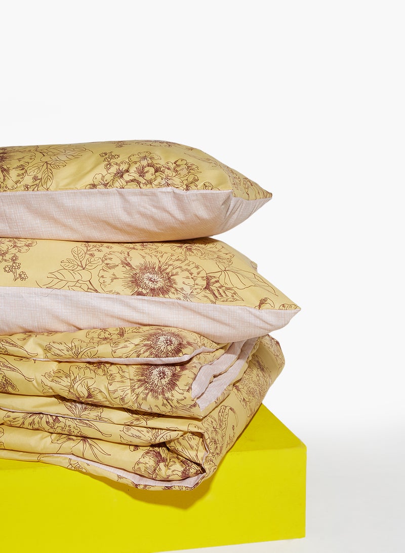 Amal - Comforter Set - Amal Bed Linen With Comforter 240X220 Cm For King Size Mattress - Gold 100% Polyester Soft, Lightweight & Warm Polyester Gold - Image 1
