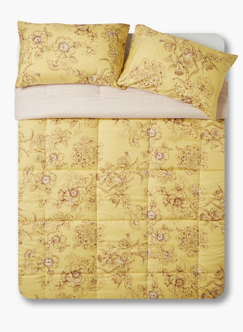 Amal - Comforter Set - Amal Bed Linen With Comforter 240X220 Cm For King Size Mattress - Gold 100% Polyester Soft, Lightweight & Warm Polyester Gold - Image 1