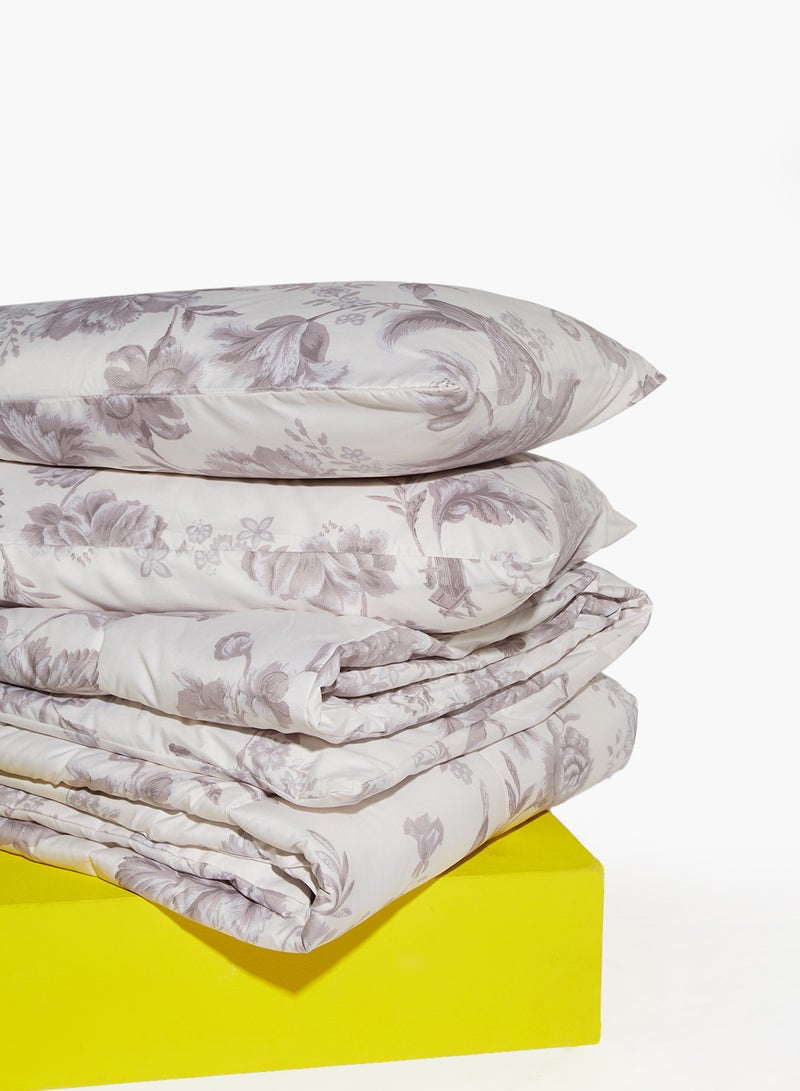 Amal - Comforter Set - Amal Bed Linen With Comforter - For Queen Size Mattress - Beige 100% Polyester Soft, Lightweight & Warm Polyester Beige 220X200cm - Image 1