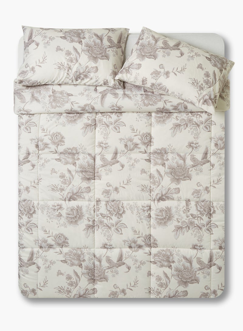 Amal - Comforter Set - Amal Bed Linen With Comforter - For Queen Size Mattress - Beige 100% Polyester Soft, Lightweight & Warm Polyester Beige 220X200cm - Image 1