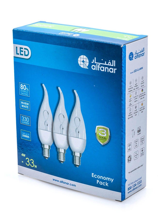 AL FANAR 3-Piece LED Candle Promo Pack 4 Watts Warm White 13x13x4.5cm  - Image 3