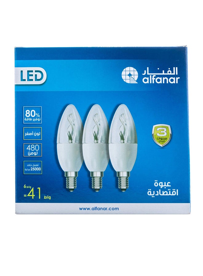 الفنار - حزمة ترويجية مكونة من 3 شموع LED بقدرة 6 وات باللون الأبيض الدافئ 14x14x4.7سم - Image 1