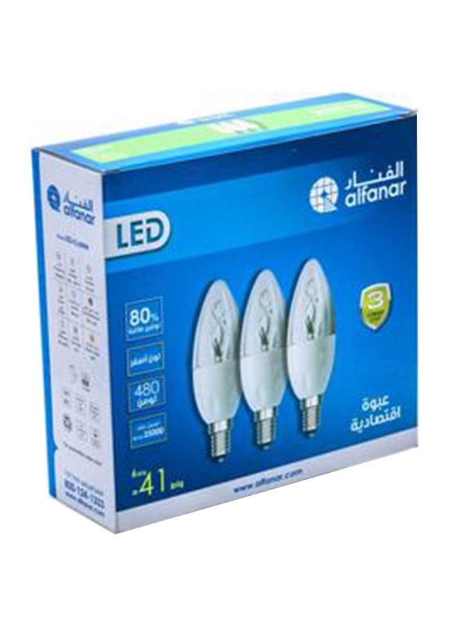الفنار - حزمة ترويجية مكونة من 3 شموع LED بقدرة 6 وات باللون الأبيض الدافئ 14x14x4.7سم - Image 1