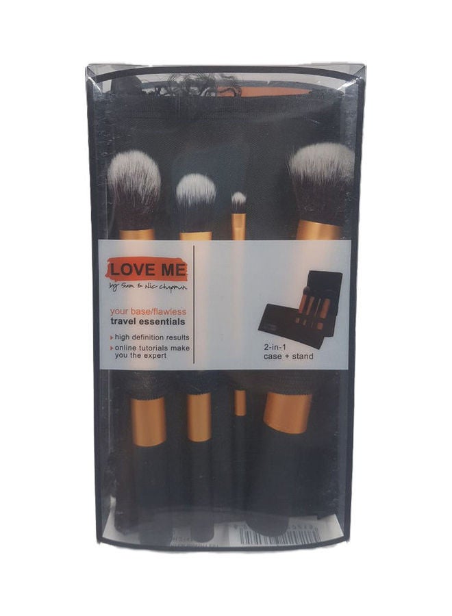 4-Piece Brush Set With Pouch Gold - Image 2