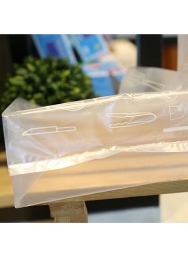 Beauenty 50-Piece Transparent Print Candy Cake Wrapping Bag Clear/White 20x28x8cm - Image 2