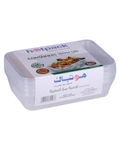 Hotpack 5-Piece Rectangular Containers With Lid Set Clear 5x500ml  - Image 1