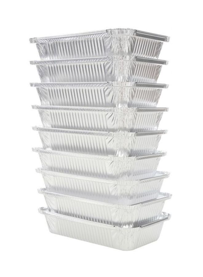Hotpack 10-Piece Disposable Aluminium Foil Food Take Away Container Silver 10x420ml - Image 3
