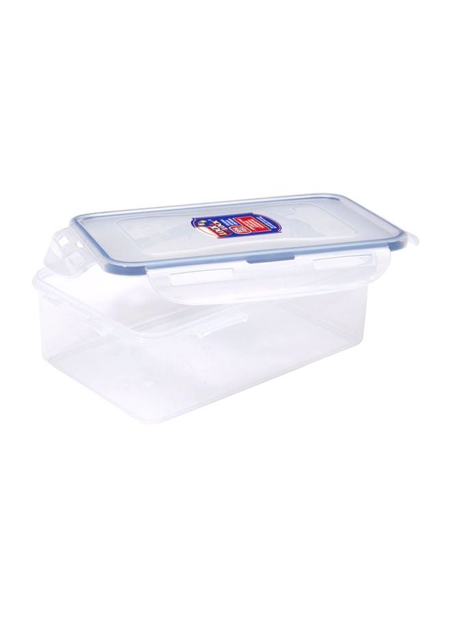 لوك اند لوك علبة طعام بلاستيكية مستطيلة الشكل شفاف/أزرق 20.5x6.9x13.4سم - Image 2