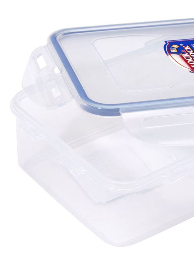 لوك اند لوك علبة طعام بلاستيكية مستطيلة الشكل شفاف/أزرق 20.5x6.9x13.4سم - Image 3