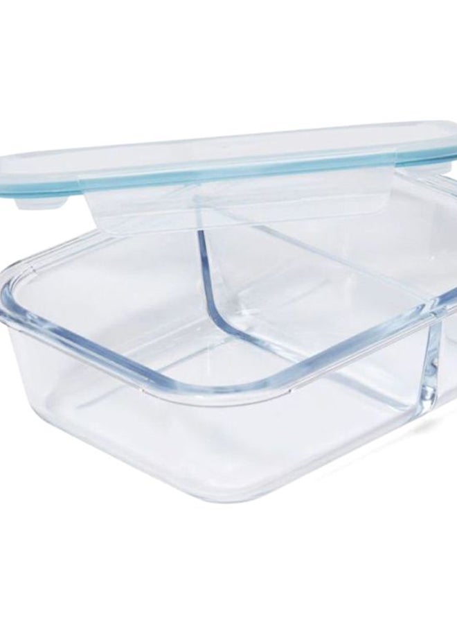 TALIONA Boro Pro Rectangular Divided Food Storage Container With Lid Blue/Clear 1050ml  - Image 3