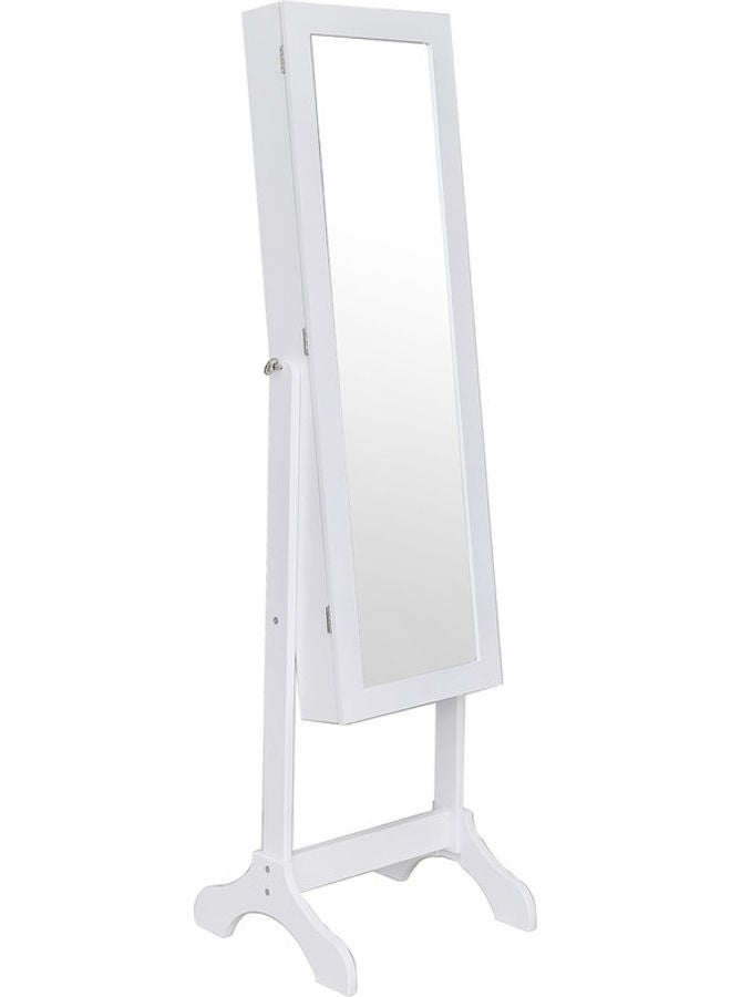 Roman Gifts Free Standing Lockable Mirror Cabinet White 40x47x157centimeter - Image 1