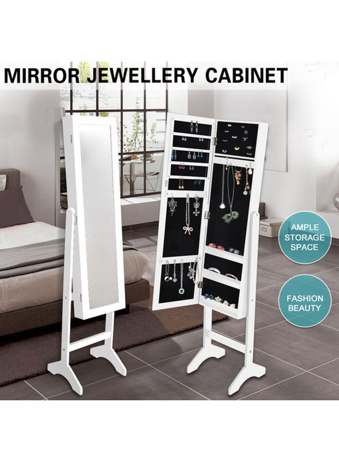 Roman Gifts Free Standing Lockable Mirror Cabinet White 40x47x157centimeter - Image 3
